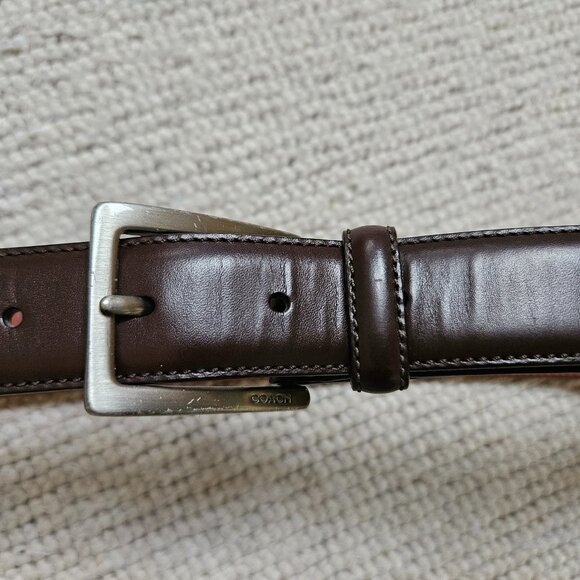 Coach Leather Belt Brown with Silver Buckle - Size 30 - Classic Office or Casual - Picture 1 of 6